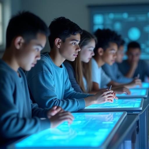 Étudiants utilisant une plateforme numérique